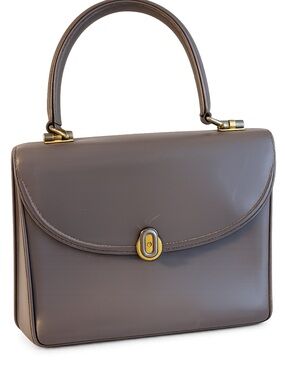 Gucci vintage Top-Handle Satchel with Gold Hardware Taupe color